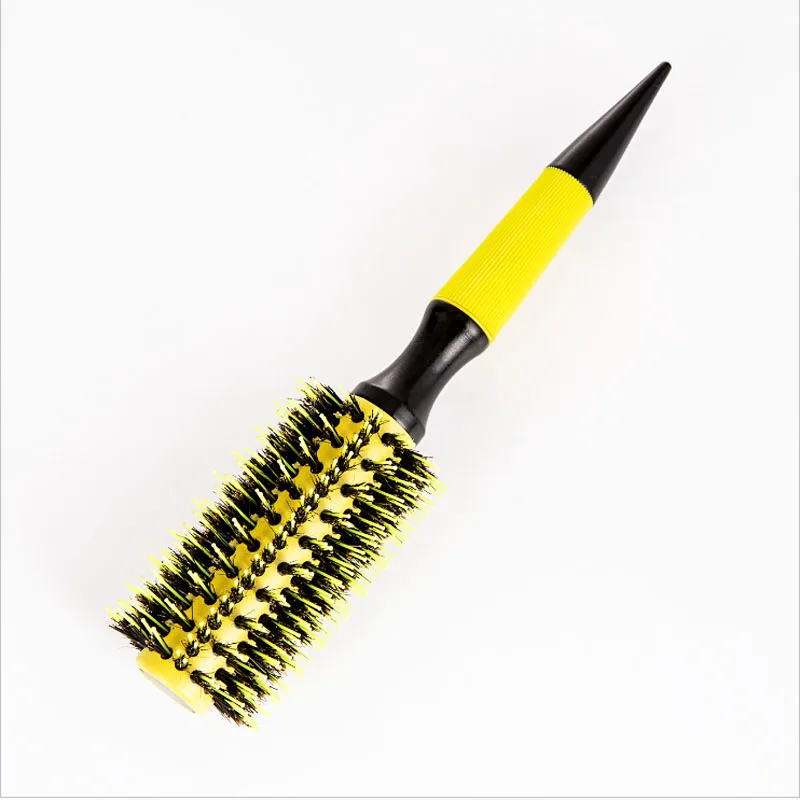 escova de cabelo de madeira com mix de nylon ferramentas de estilo profissional de cerdas de javali escova de cabelo redonda