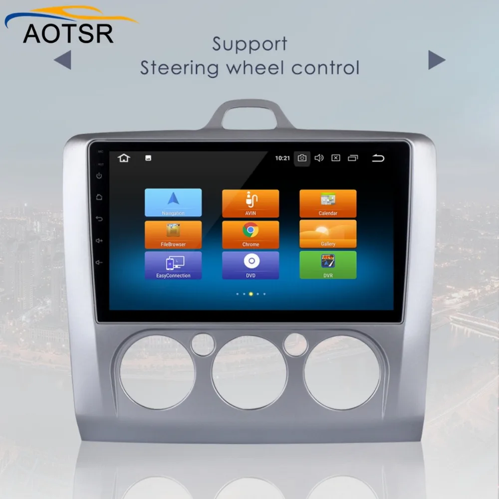 Sale 2 din 9 Inch Android 8.0 4g+32g Car Dvd Gps fit For Ford Focus 2004-2011 With Wifi/gps Navi/fm/am Radio/bluetooth/multimedia 5