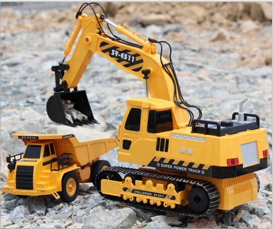 The best kids toy large RC car remote control engineering truck excavator wireless rc excavator toy car digging machine boy toys