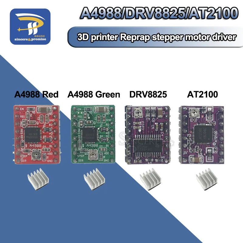 Детали для 3d принтера AT2100 A4988 DRV8825 модуль драйвера шагового двигателя с