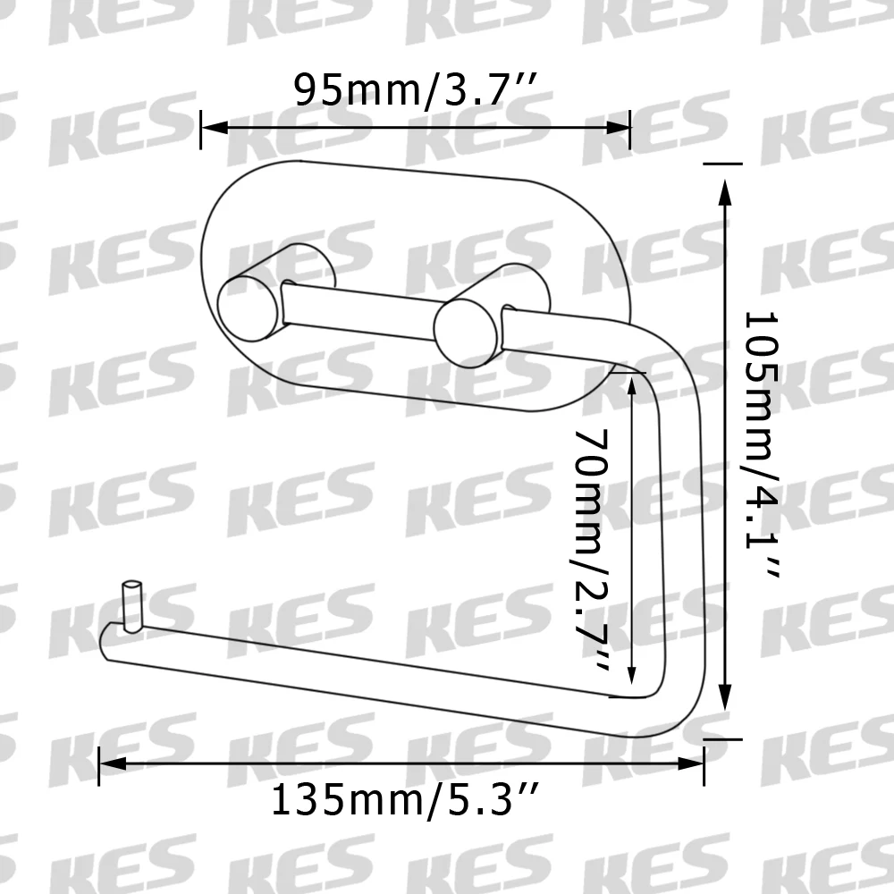 KES самоклеющийся держатель для туалетной бумаги из нержавеющей стали, держатель для рулонной бумаги, держатель для полотенец, стойкая матовая отделка, A7071-2