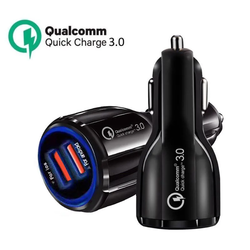 QC Quick Charge 3,0 двойное автомобильное зарядное устройство адаптер автомобиль телефон зарядное устройство для Xiaomi iPhone X 8 7 4 5 6 samsung Быстрое зарядное устройство для телефона