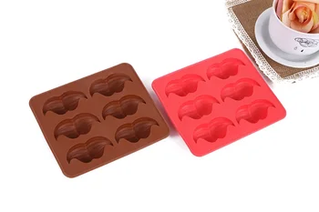 

120pcs Fashion 6 plaid Silica gel Goatee mold ice mold creative mustache ice tray wen5994