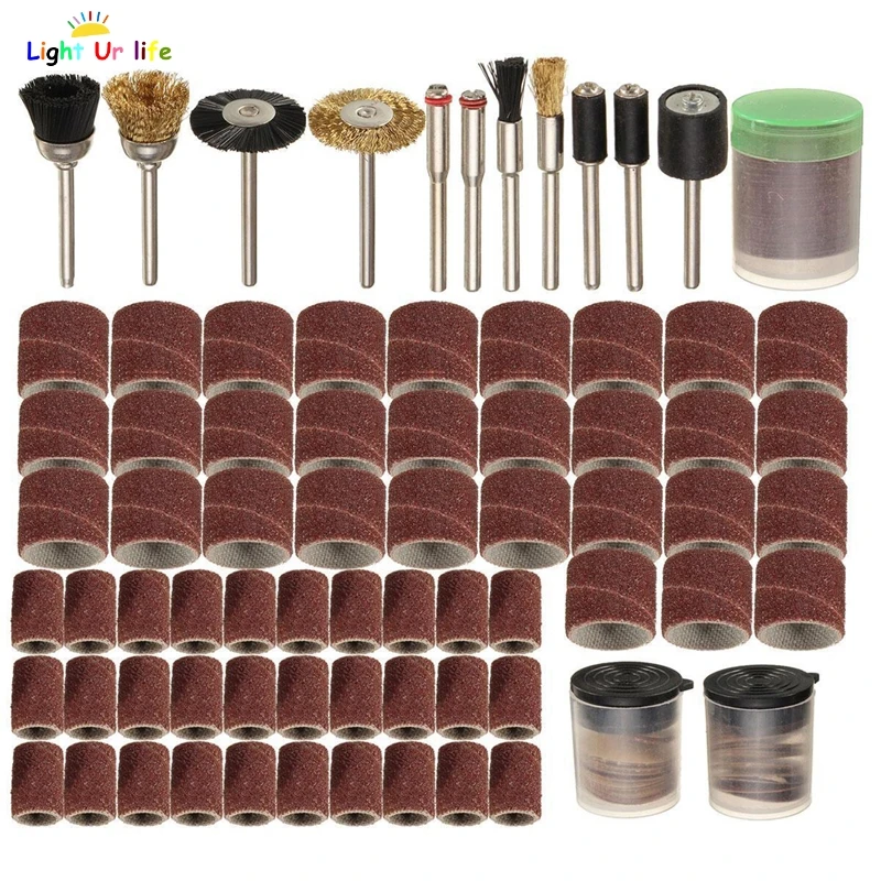 

Rotary Power Tool Fits Dremel 1/8" Shank Sanding Polish Accessory Bit 150Pcs Set-25