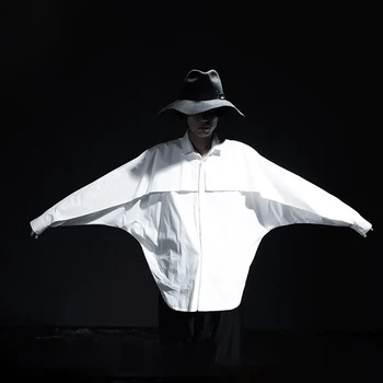 

Oversized Retro Man Shirt Gothic Hip Hop Vintage Loose Shirt Men Japanese Streetwear Punk Rave Mens Clothing Large Sizes T6V010