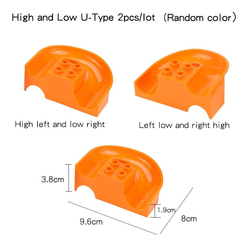 Крупные частицы большие строительные блоки кирпичные части мраморный трек Запуск шары лабиринты трек Воронка совместимые дублированные игрушки для детей - Color: H-L U-type