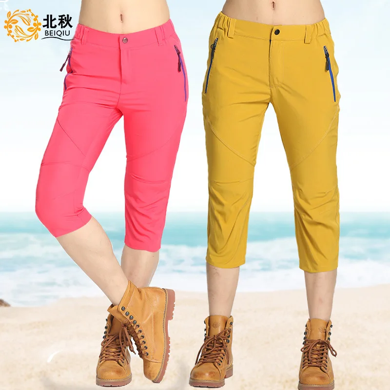 

2018 new breathable outdoor quick-drying pants Ms. quick-drying pants shorts cropped pants