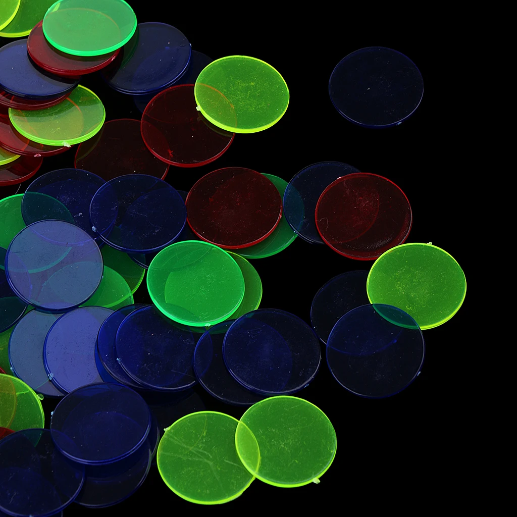 MagiDeal 200x Count Bingo Chip Markers Bingo Game Cards Parts Accessory Mixed Color Board Game Counters Board Game