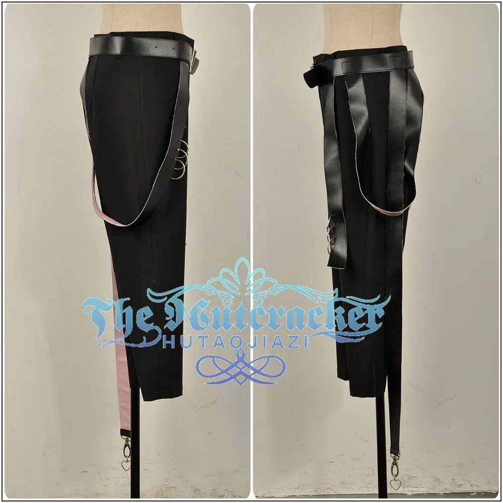 Games Voice Actor Ramuda Amemura Cosplay Costume Custom Long Sleeve Green Hoodies Jacket Shirt Pants Short Curly Pink Wig Games Voice Actor Ramuda Amemura Cosplay Costume Custom Long Sleeve Green Hoodies Jacket Shirt Pants Short Curly Pink Wig