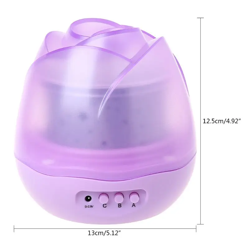 Rose Flower Shape Rotating Projector Lamp Romantic Night Light Star Moon Sky Projection DEC13