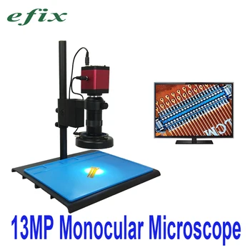 

efix 13MP VGA HDMI HD Monocular Microscope Digital Camera Lens +56 LED Ring Light + Big Workbench Stand Repair Phone Soldering