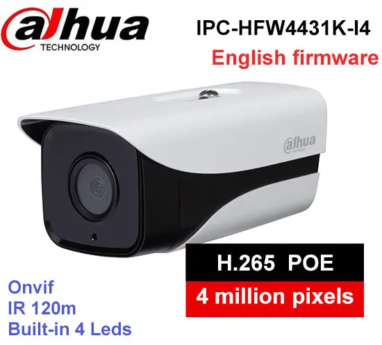 

Dahua Stellar H2.65 4MP IPC-HFW4431K-I4 network ip camera support POE IP67 IR 120M DH-IPC-HFW4431K-I4 cctv camera with bracket