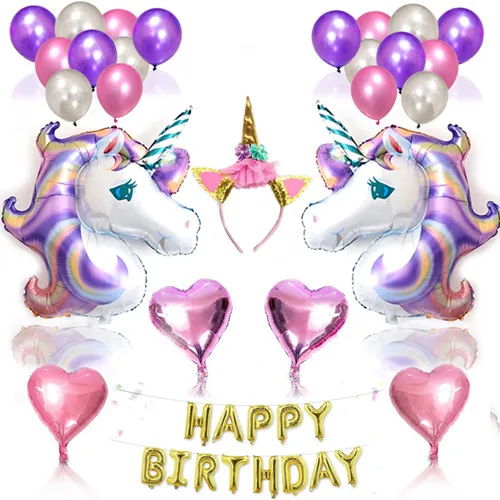 

Unicorn Balloons Happy Birthday Letter Helium Balloon Headband Unicorn Party Happy Birthday Party Decorations Baby Shower Favors