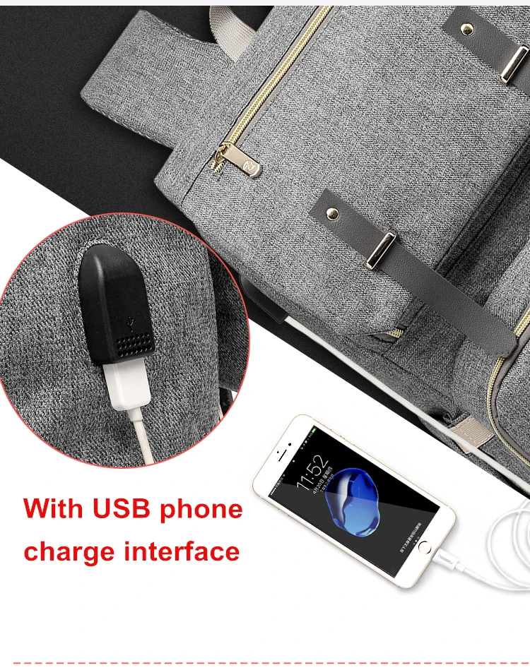 Fashion Diaper Bag Usb Interface Large Capacity Waterproof Mummy Maternity Backpack Nappy Bag Travel Baby Stroller Bag For Mommy (11)