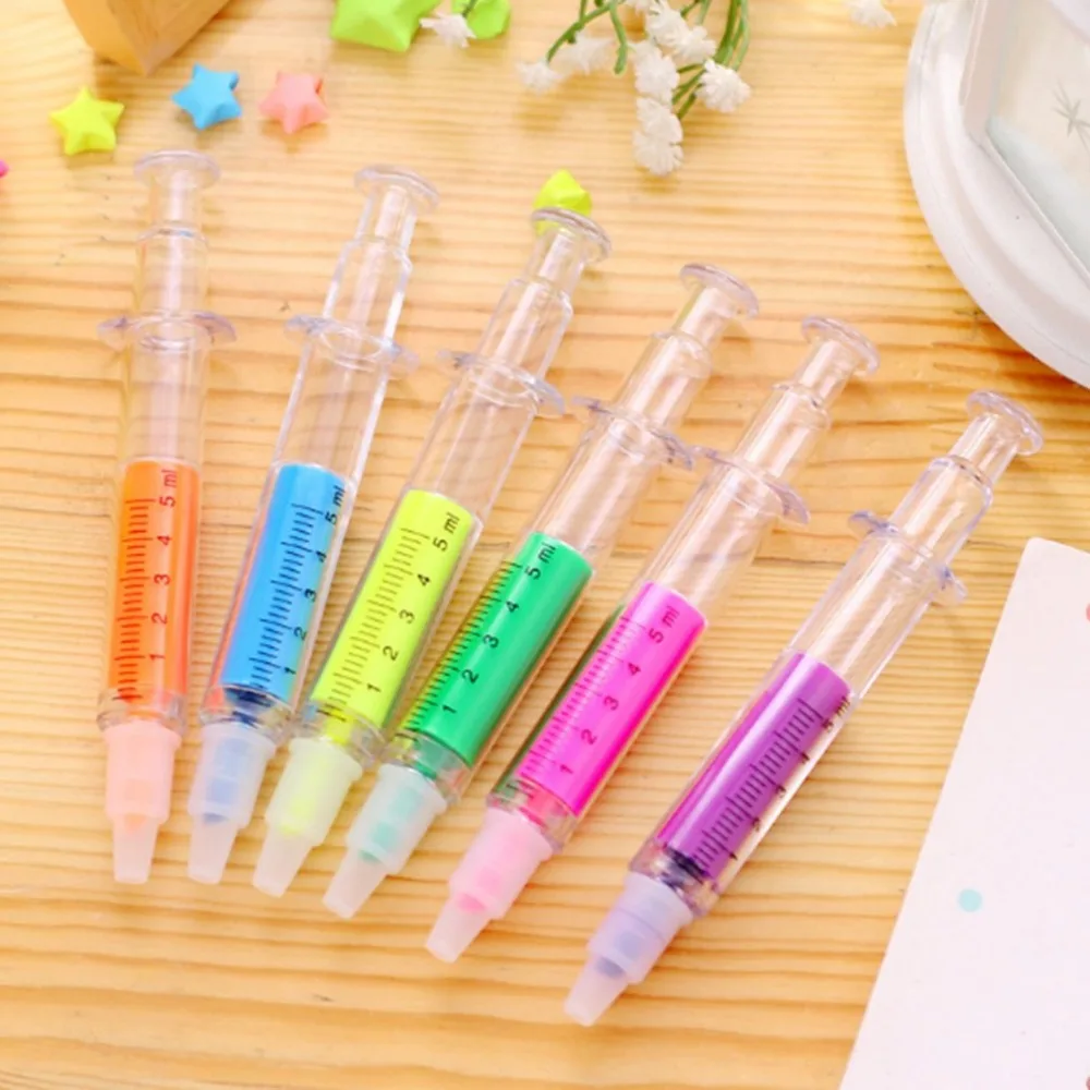 

Portable Size Lovely Kawaii Fluorescent Simulation Syringe Watercolor Pen Office School Stationery Scrapbook Stationery