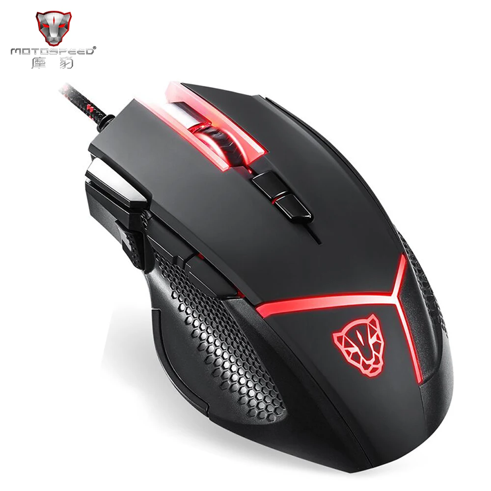 

Official Motospeed V18 Gaming Wired Mouse Supporting 4000DPI 8-grade DPI For Laptop 9 Keys LED Breathing Lamp with 1.8m Cable