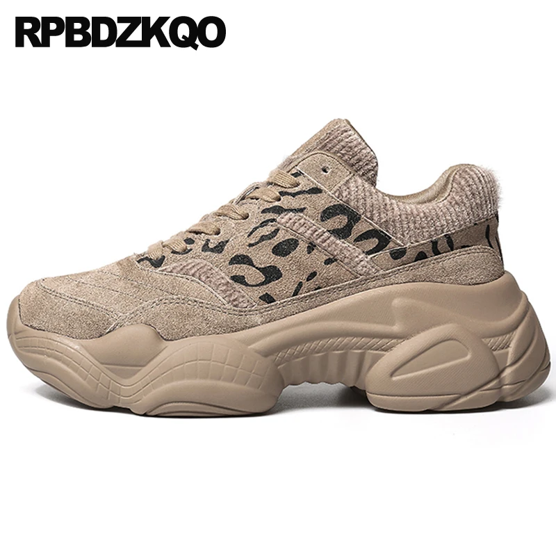 leopard print platform trainers