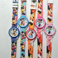 2019 новые модные крутые детские часы с Микки Маусом для девочек кожаные цифровые часы для детей Для мальчиков Рождественский подарок