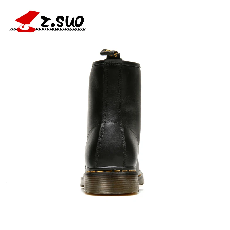 Los Tobillo brown Retro Botas Negro Genuino Hombres Encaje Martin Clásico Zsuo De Hombre Moda Cuero Black motocicleta Marca IBCwTqR