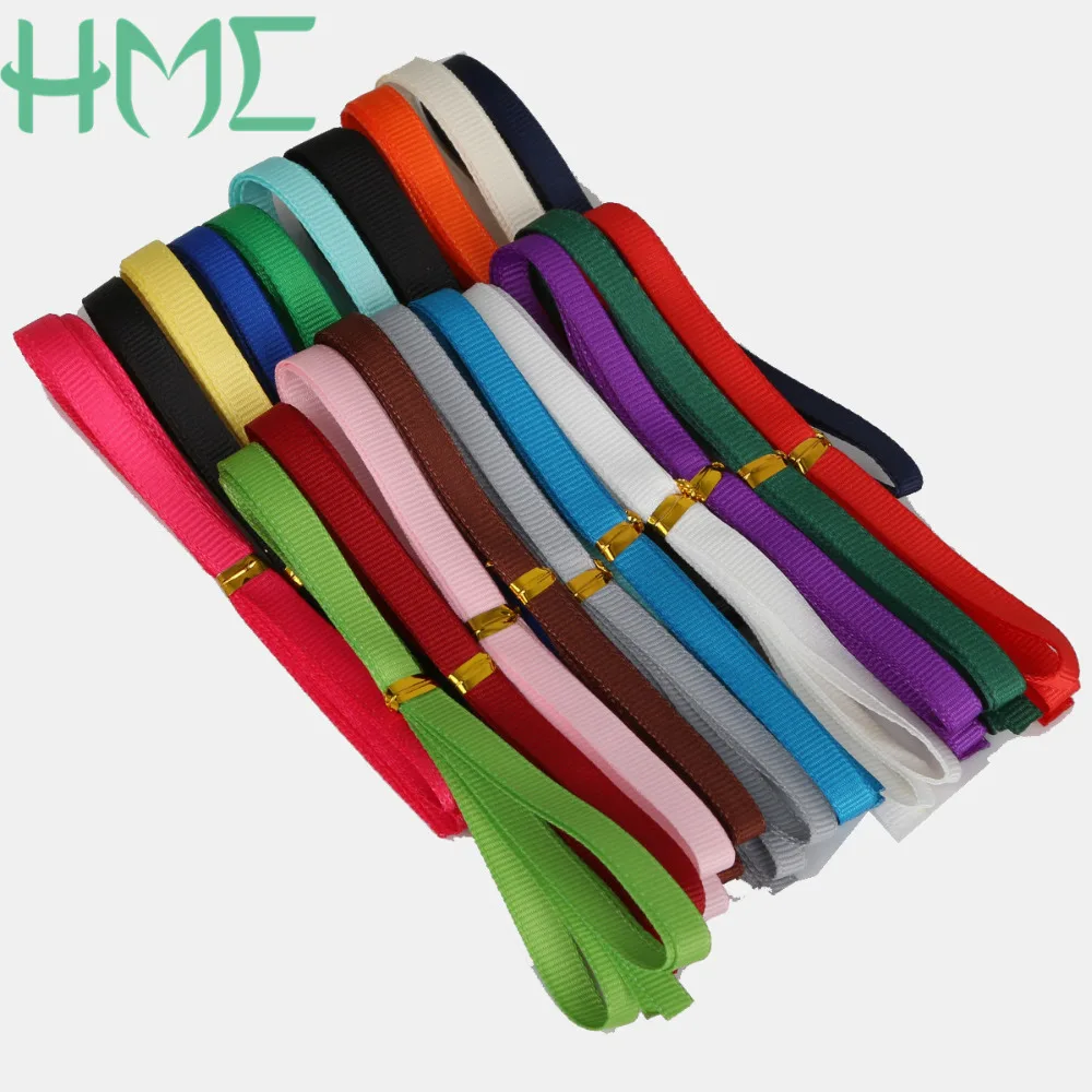 Новое поступление 7 мм (1/4 ") 5 ярдов/партия смешанные цвета Grosgrain ленты для