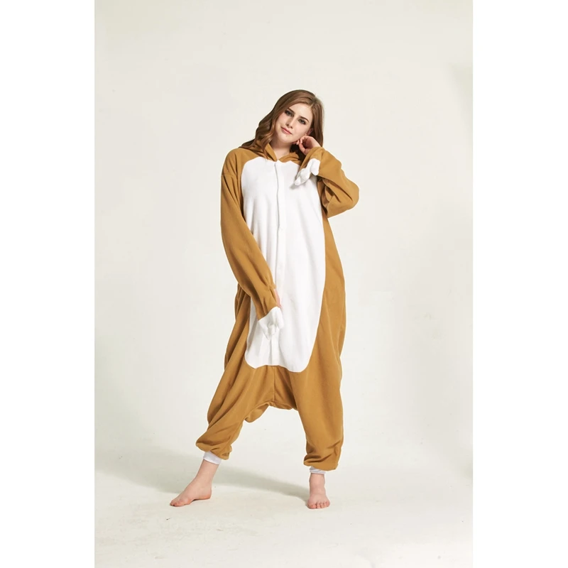 Для взрослых кигуруми Onesie аниме женский костюм Ленивец Хэллоуин косплей мультфильм животных пижамы зима теплая Пижама с капюшоном