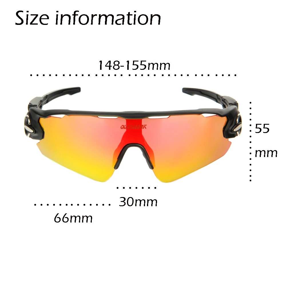 Queshark الرجال النساء يستقطب الدراجات نظارات الرياضة MTB الدراجة دراجة النظارات الشمسية نظارات 3 العدسات دراجة نارية الدراجات نظارات