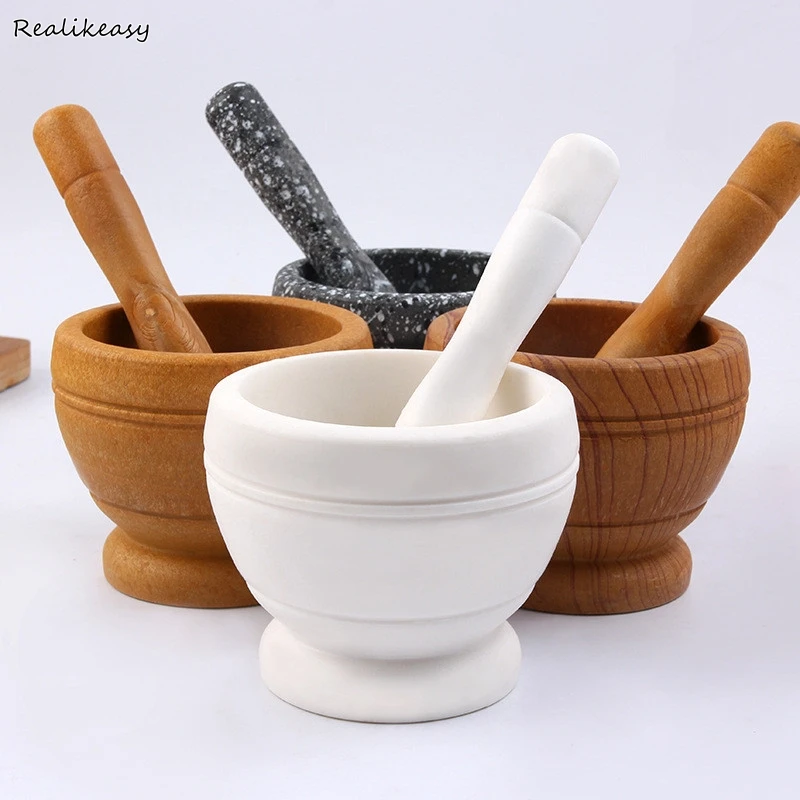 

Mortar and Pestle Kitchen Garlic Mills Pounder Cuisine Garlic Mills Mixing Pot Herb Pepper Minced Tool Mortar Grinder DH56