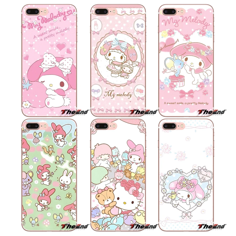 Розовый чехол из ТПУ с надписью My Melody little twin stars для Samsung Galaxy S2 S3 S4 S5 MINI S6 S7 edge S8 S9 Plus