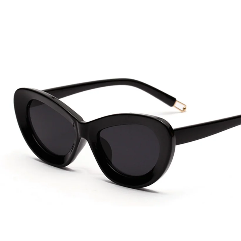 YOOSKE, женские солнцезащитные очки "кошачий глаз", яркие цвета, фирменный дизайн, высокое качество, модные, кошачий глаз, Винтажные Солнцезащитные очки, летняя мода, yewear - Цвет линз: Black