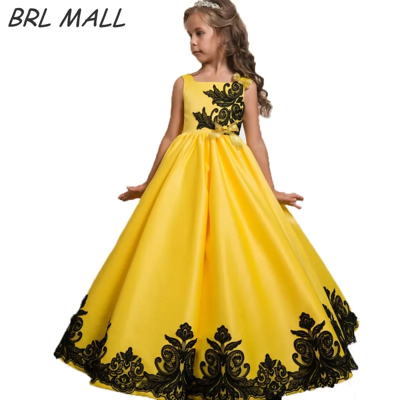 bright yellow flower girl dresses