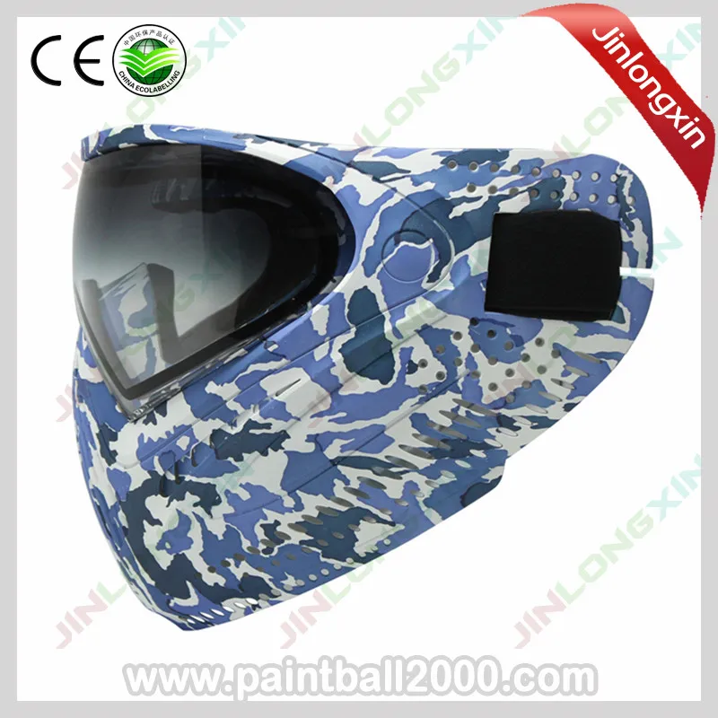 SPUNKY синяя страйкбольная маска пейнтбольная маска с разноцветным красителем I4 термальные очки - Цвет: Grey Sunshade Lens