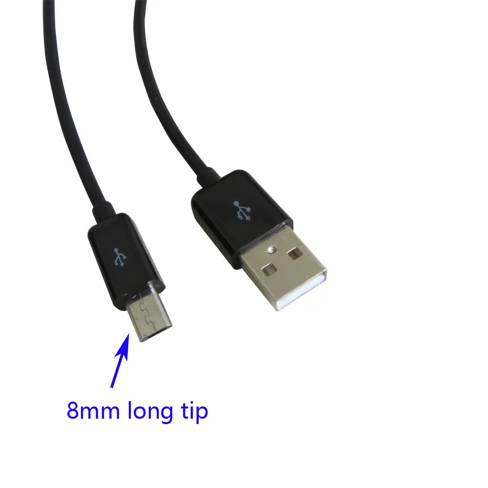 

8mm extra long tip Micro usb data charge cable android usb cable