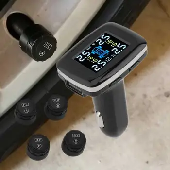 

Smart Car TPMS Tire Pressure Monitoring System cigarette lighter Digital LCD Display Auto Security Alarm Systems Tyre Pressure
