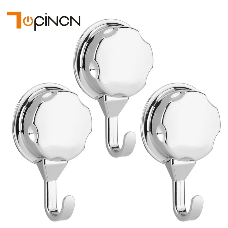 Buy 3Pcs Chromed Adhesive Hooks Load Waterproof Strong