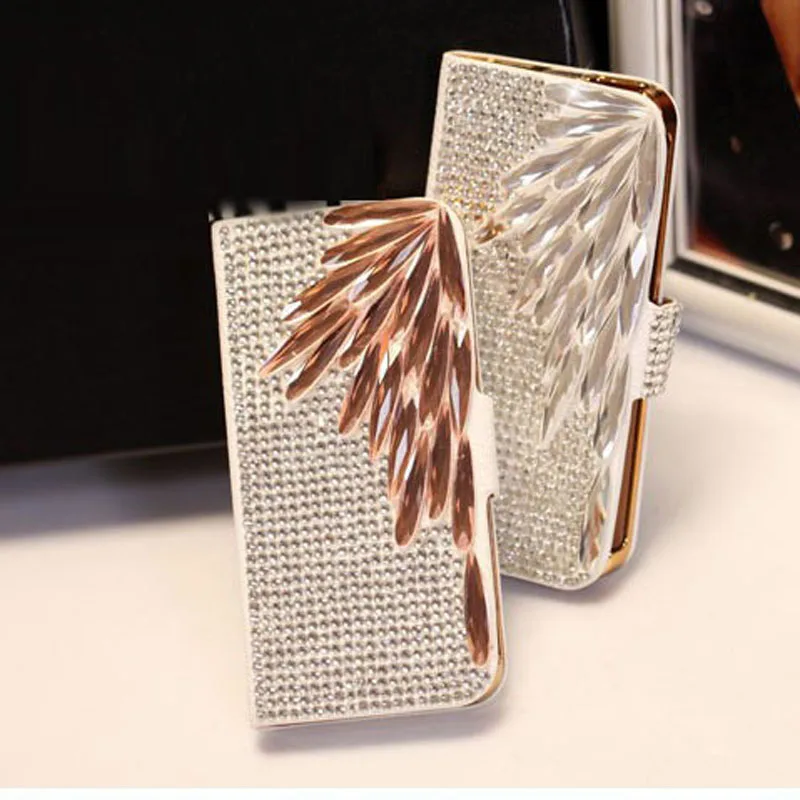 Luxury Crystal Rhinestone Flip Wallet Cover Case for Samsung Galaxy S4