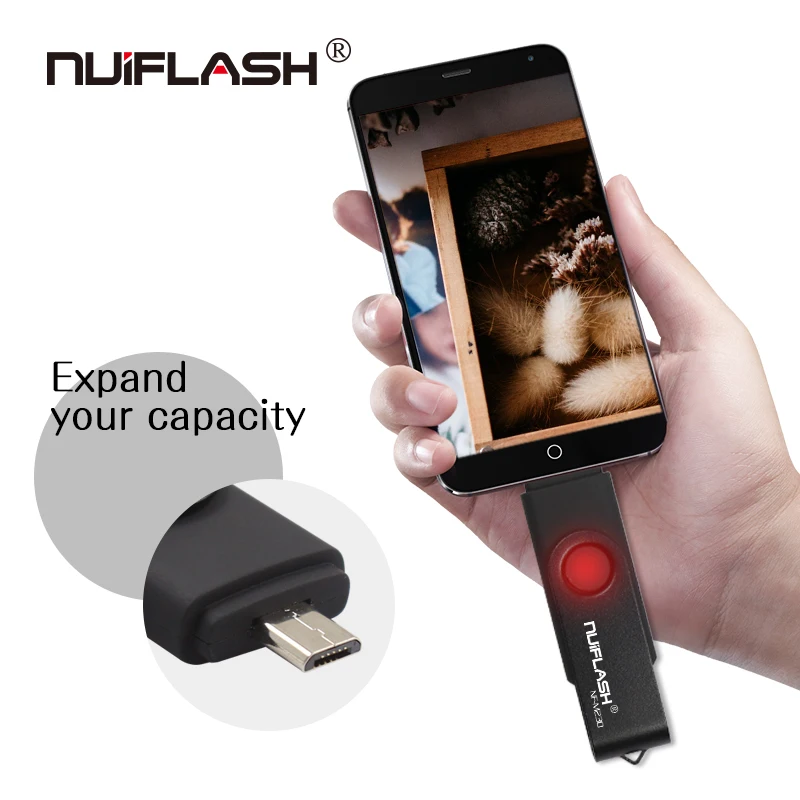 Флеш накопитель nuiflash USB OTG высокоскоростной 64 ГБ 32 16 8 4 внешнее хранилище двойное