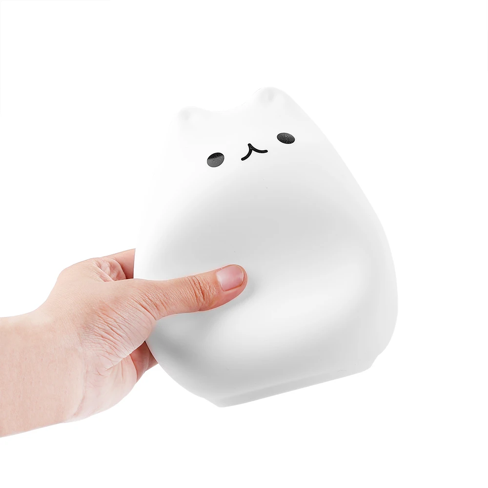 LED кошка ночник 2 режима USB Перезаряжаемые силиконовые Luminaria touch Сенсор постели