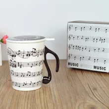 Eine Kreative Keramik Musik-becher Musik-becher Paar Tastatur Becher mit Deckel Kreative Geschenk Becher