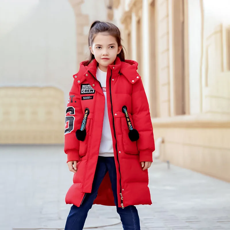 

Bilemi light black girls long down jacket