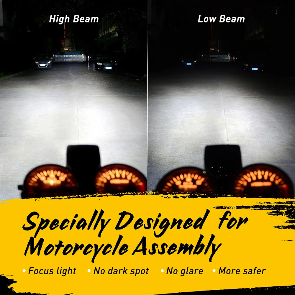 1600LM H4 светодиодная фара для мотоцикла 12V HS1 Led 9003 LED мото лампы 6500K белая аксессуары