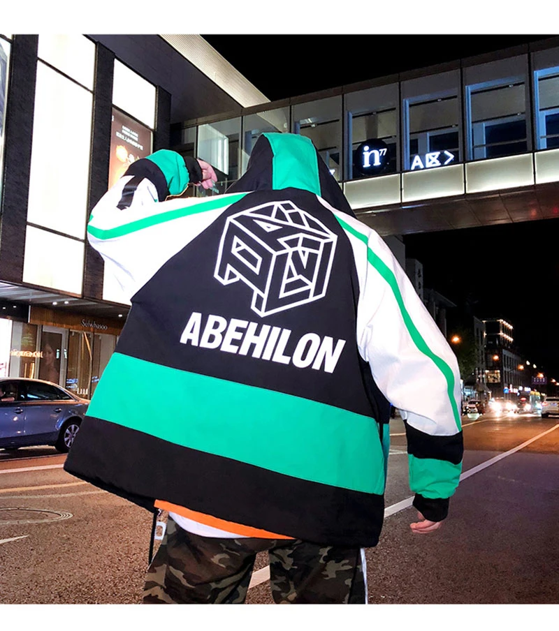Autumn Spring Jacket Windbreaker Korean Men Hip Hop  (14)