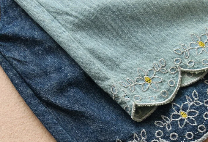 Женские летние джинсовые шорты с цветочной вышивкой, Новое поступление, 2 цвета