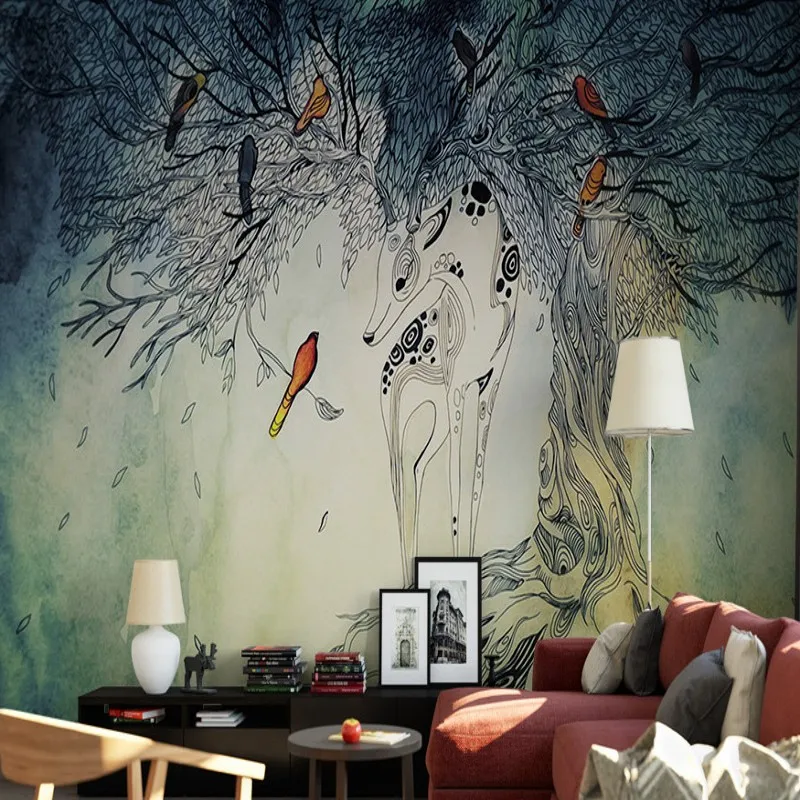 

Custom 3d wallpaper Abstract high quality forest elk mural bedroom Living room TV backdrop decoration custom wallpaper