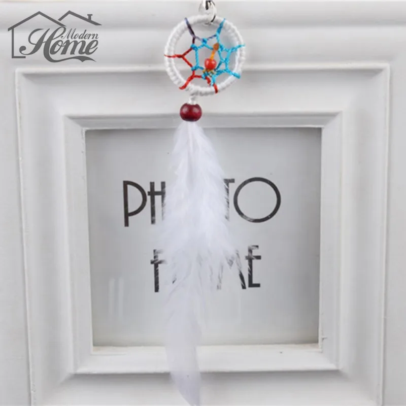1pc Dream Catcher Keychain With Feathers Hanging Decoration Craft Gift Wind Chimes Window Car Hanging Decor Keyring Ornament