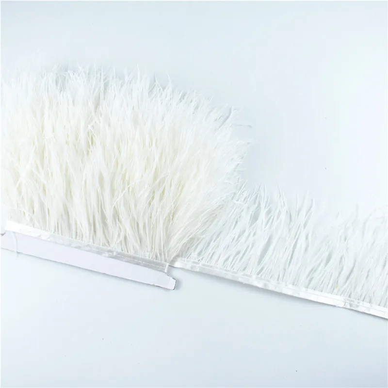 1 Meter 8-10CM Ostrich Feather Trims Natural Black White Ostrich Feather For Crafts Ribbon Fringe for Skirt Wedding Decor SD64 (7)