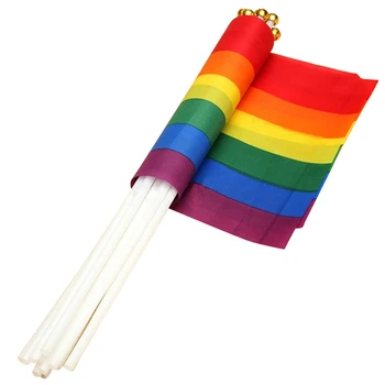 

12pcs Gay Pride Lesbian Peace LGBT Rainbow Flag Banner Festival Carnival