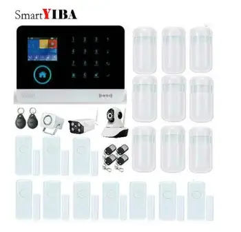 

SmartYIBA Wireless APP Control Home Alarm System With Wifi Outdoor/Indoor Camera WIFI GSM Security Infared PIR Door Alarm