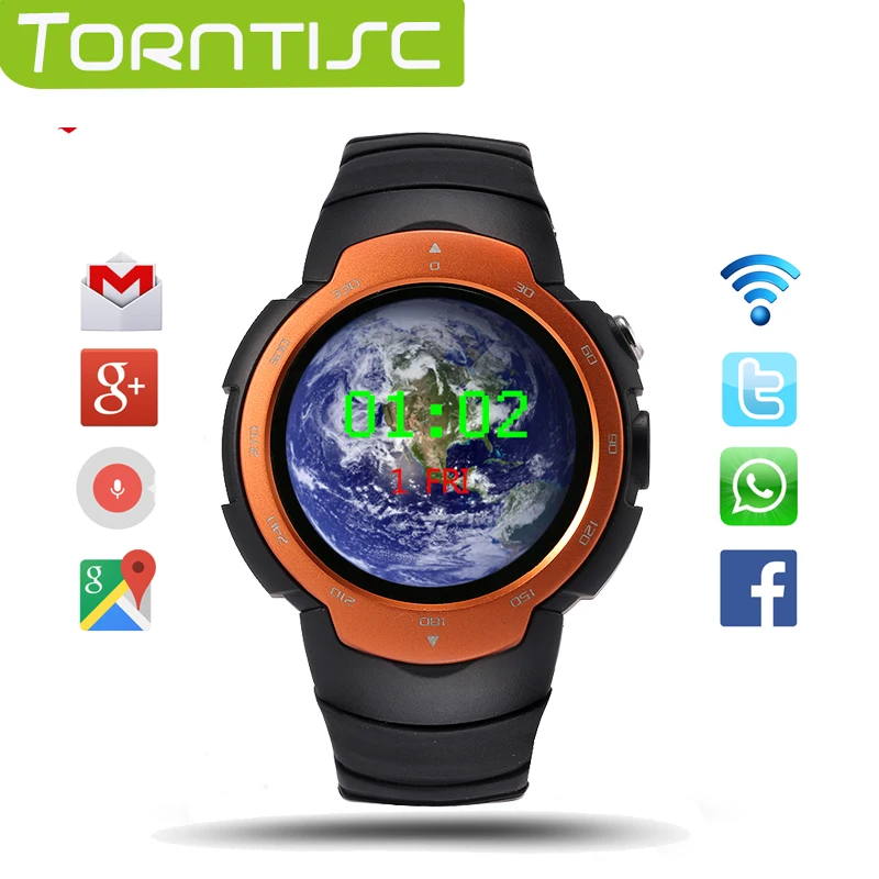 

Torntisc LEM3 Android 5.1 OS Bluetooth Smart Watch IP67 Waterproof Support Nano SIM Card GPS WIFI Heart Rate Google Play Store