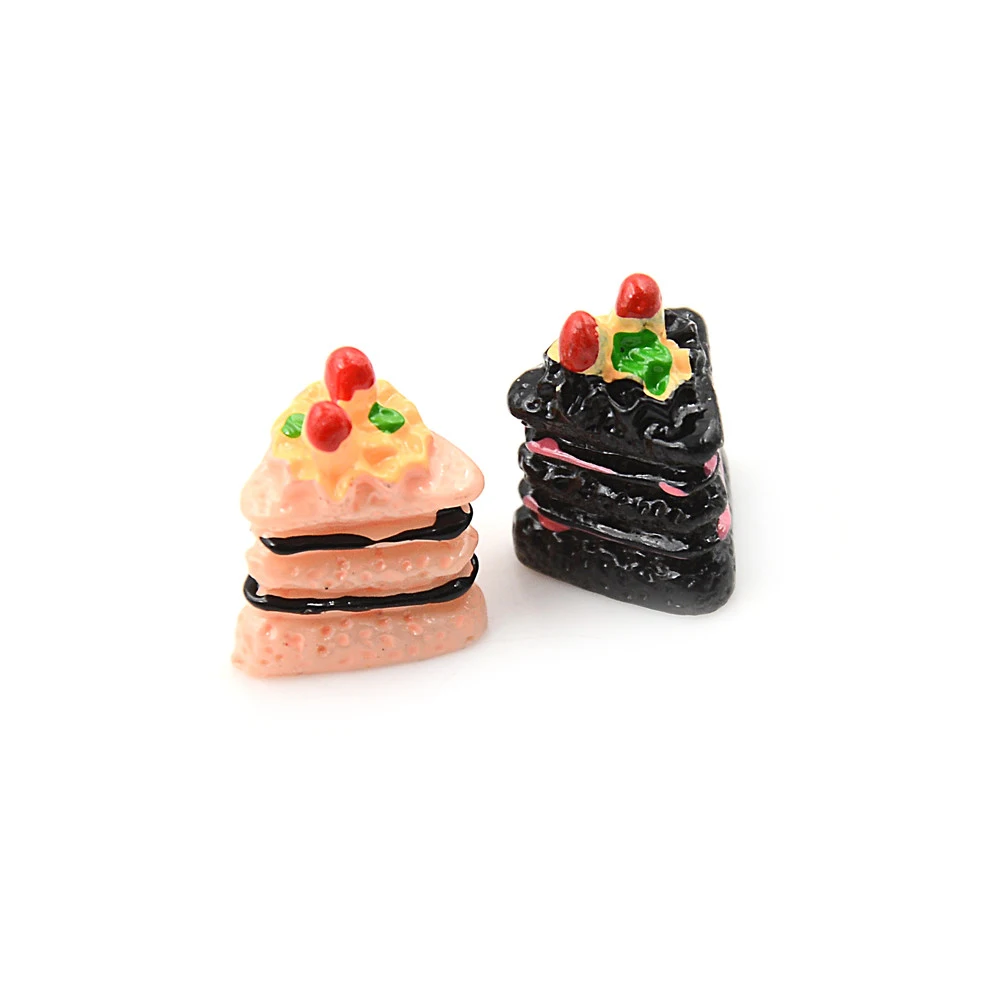 

Assorted Flavored Chocolate Strawberry Cherry Pie Miniature Cake For Dollhouse Kitchen Toys Height 11-21mm