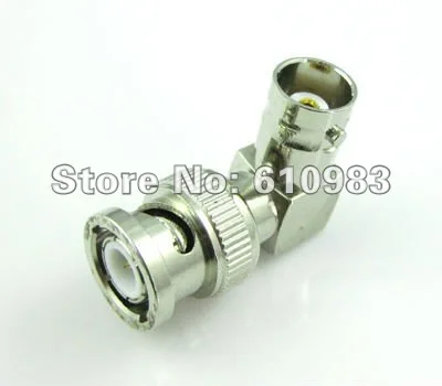 

Free shipping (5 pieces/lot) wholesale BNC adapter BNC male to BNC female nickelplated adapter right angle connector